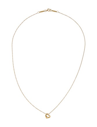 Tiffany & Co. 18K Mini Open Heart Pendant Necklace