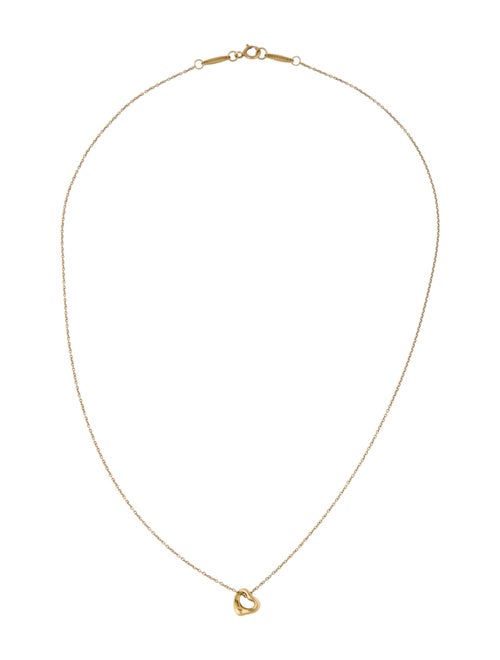 Tiffany & Co. 18K Mini Open Heart Pendant Necklace