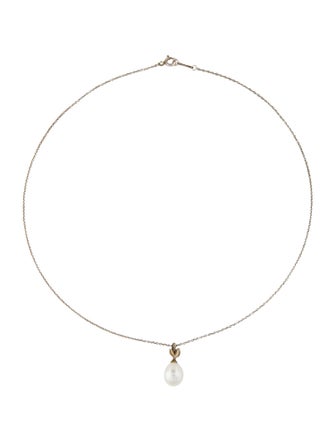 Tiffany & Co. Pearl Olive Leaf Pendant Necklace
