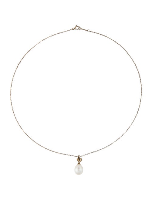 Tiffany & Co. Pearl Olive Leaf Pendant Necklace