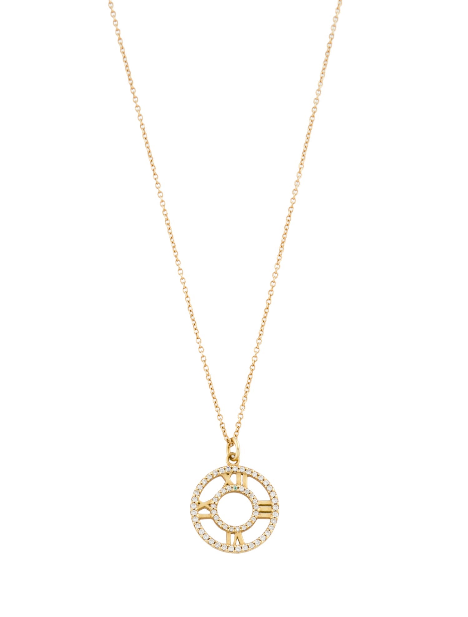 Tiffany & Co. 18K Diamond Atlas Pendant Necklace