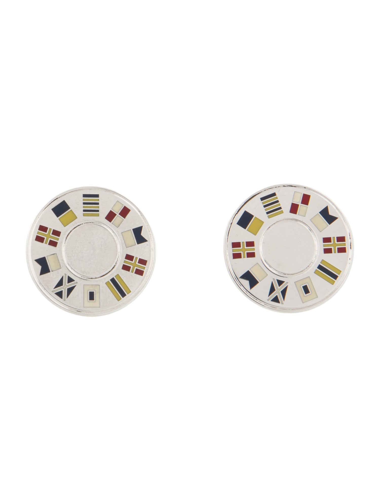 Tiffany & Co. Enamel Nautical Flag Cufflinks