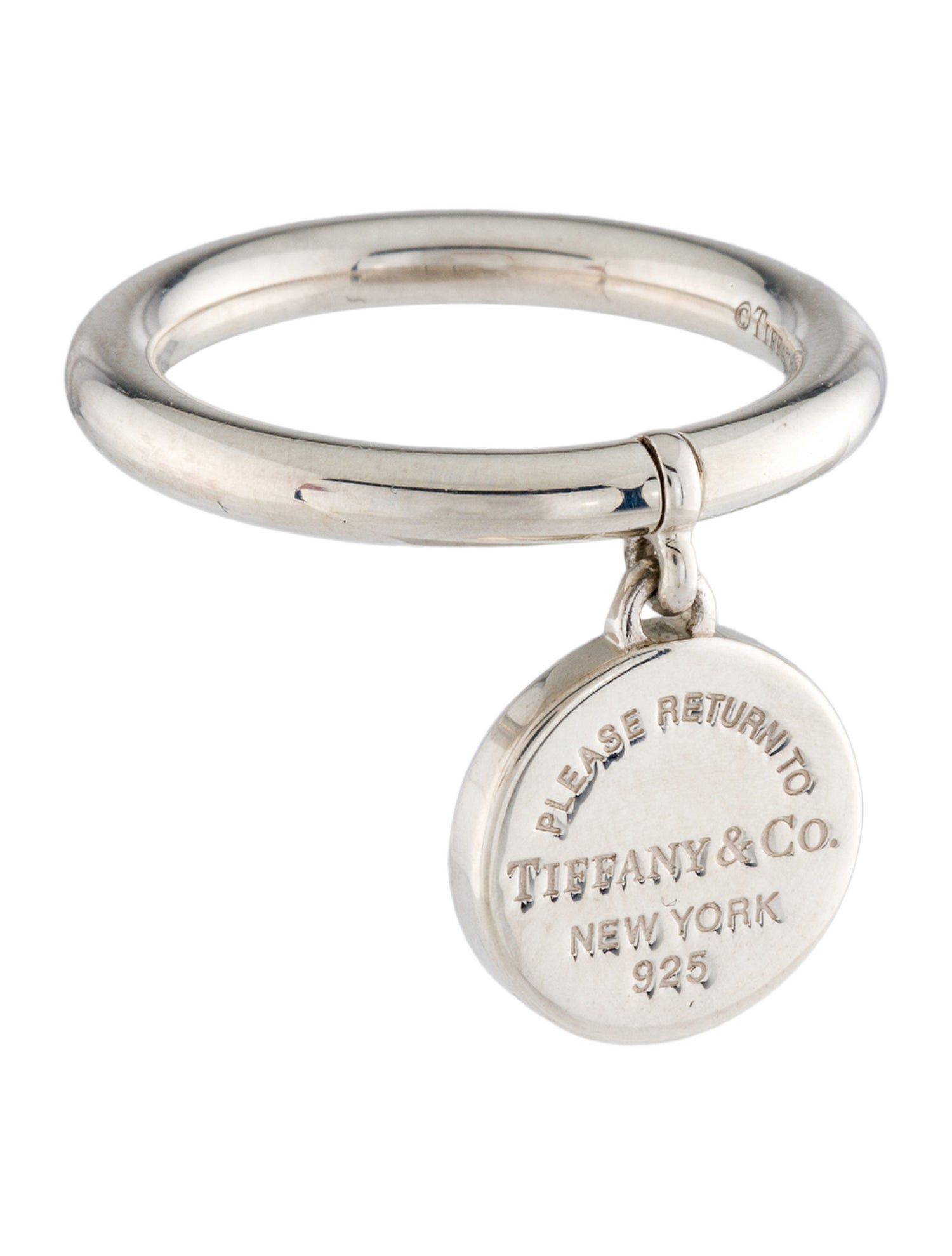 Tiffany & Co. Round Tag Charm Cocktail Ring