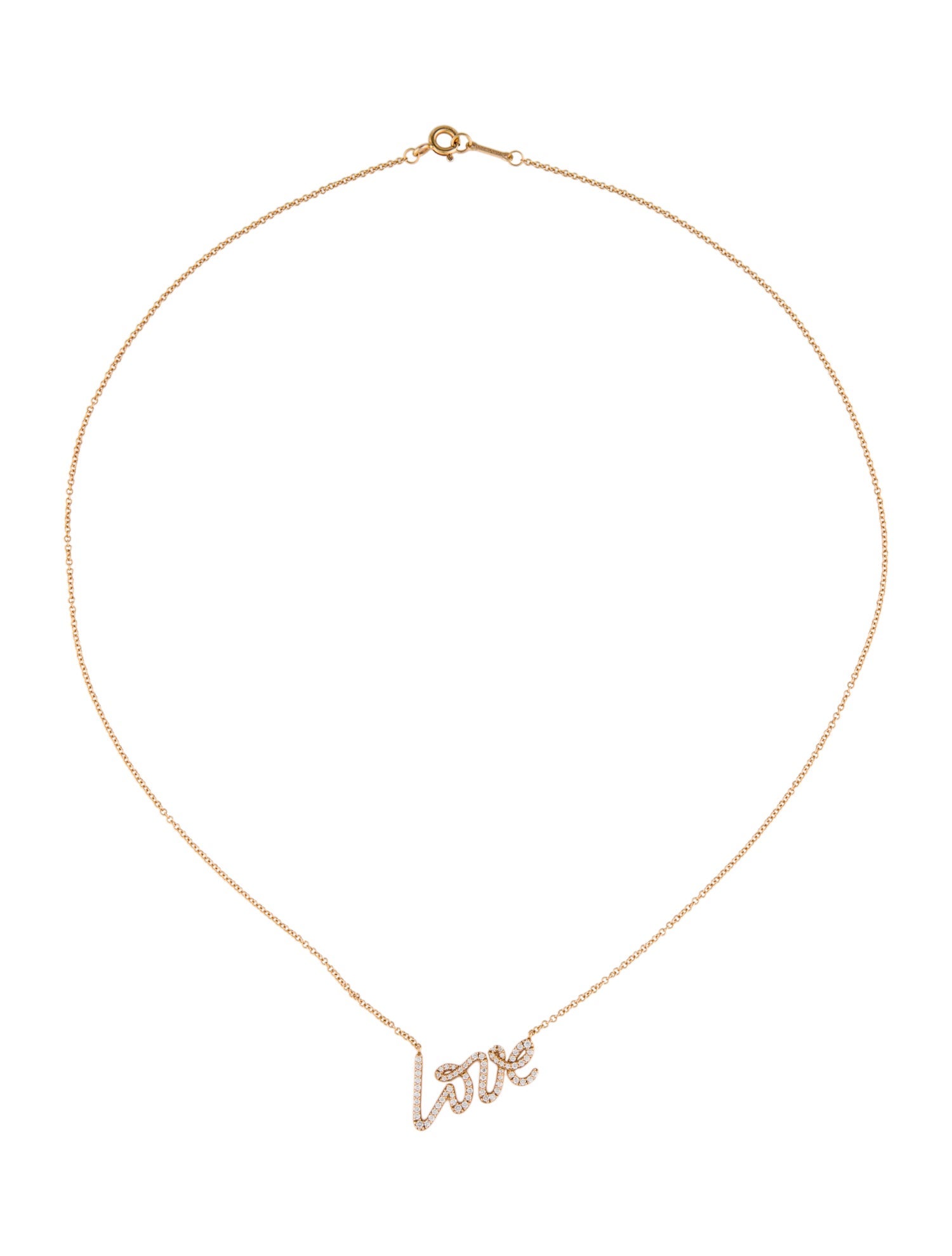 Tiffany & Co. 18K Diamond Graffiti Love Pendant Necklace