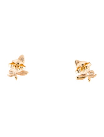 Tiffany & Co. 18K Diamond Olive Leaf Stud Earrings