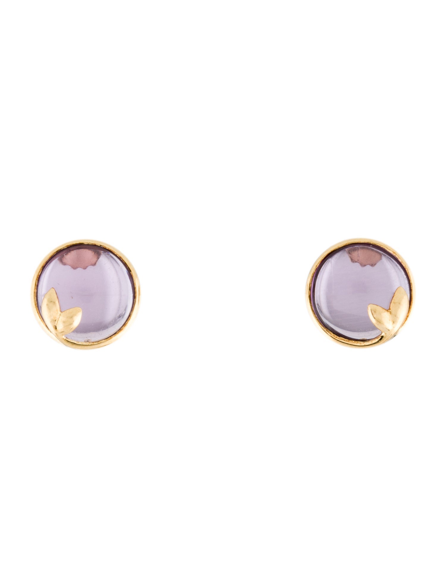 Tiffany & Co. 18K Amethyst Olive Leaf Stud Earrings