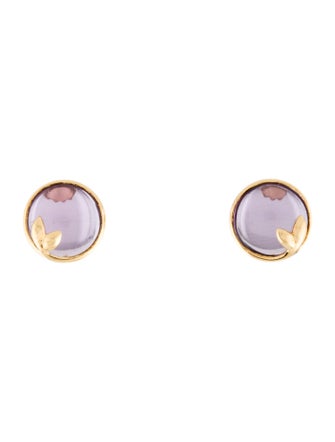 Tiffany & Co. 18K Amethyst Olive Leaf Stud Earrings