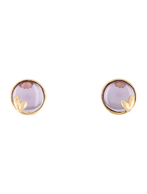 Tiffany & Co. 18K Amethyst Olive Leaf Stud Earrings