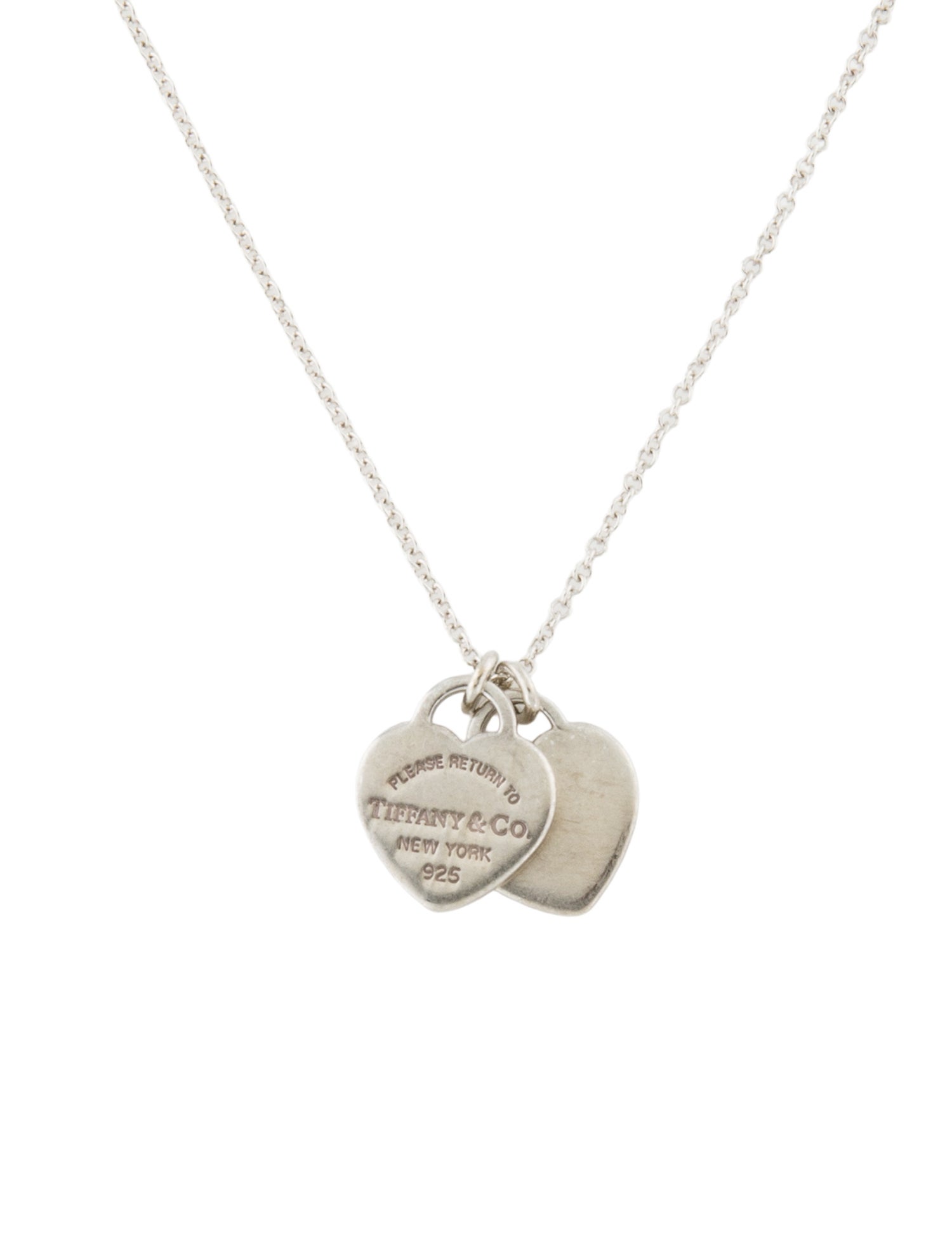 Tiffany & Co. Double Heart Tag Pendant Necklace