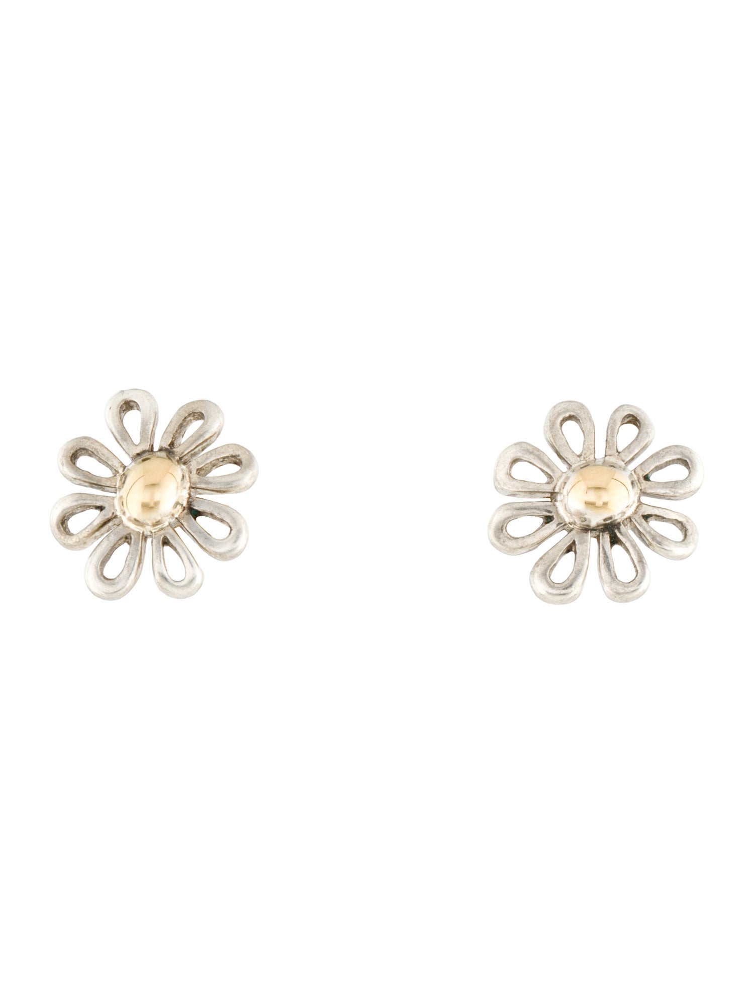 Tiffany & Co. Vintage Two-Tone Daisy Stud Earrings