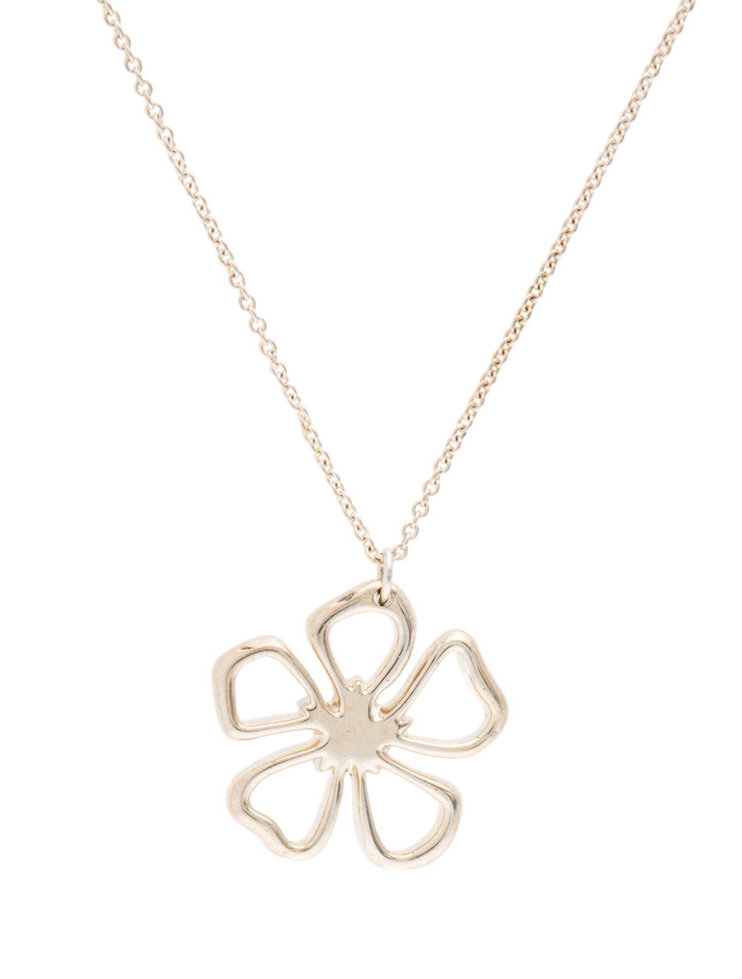 Tiffany & Co. Stencil Flower Pendant Necklace
