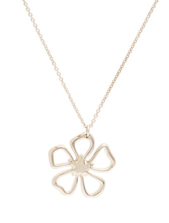 Tiffany & Co. Stencil Flower Pendant Necklace