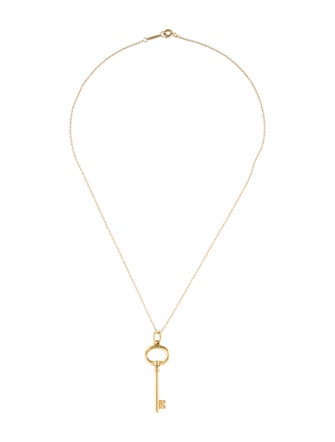Tiffany & Co. 18K Oval Key Pendant Necklace