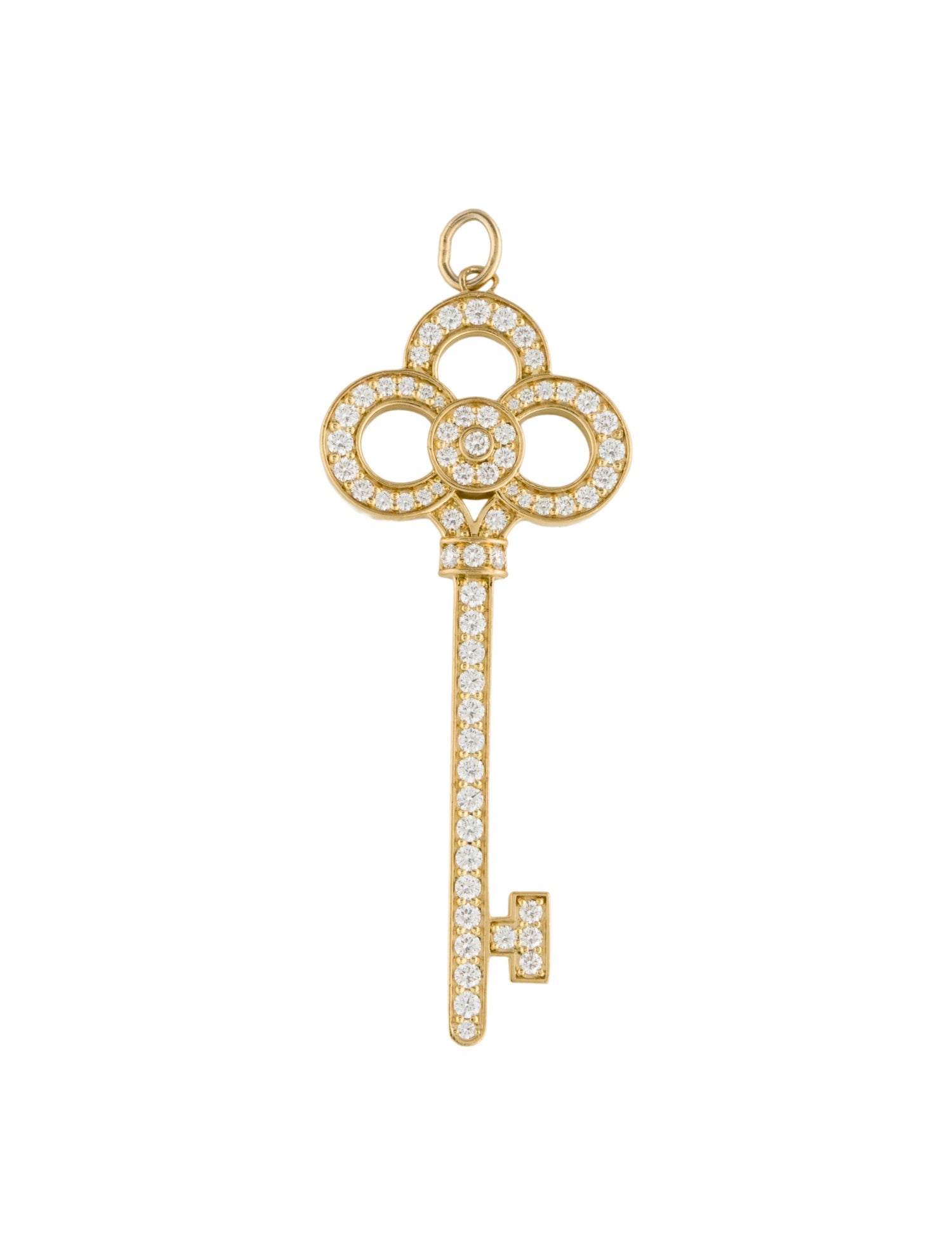Tiffany & Co. 18K Diamond Crown Key Pendant