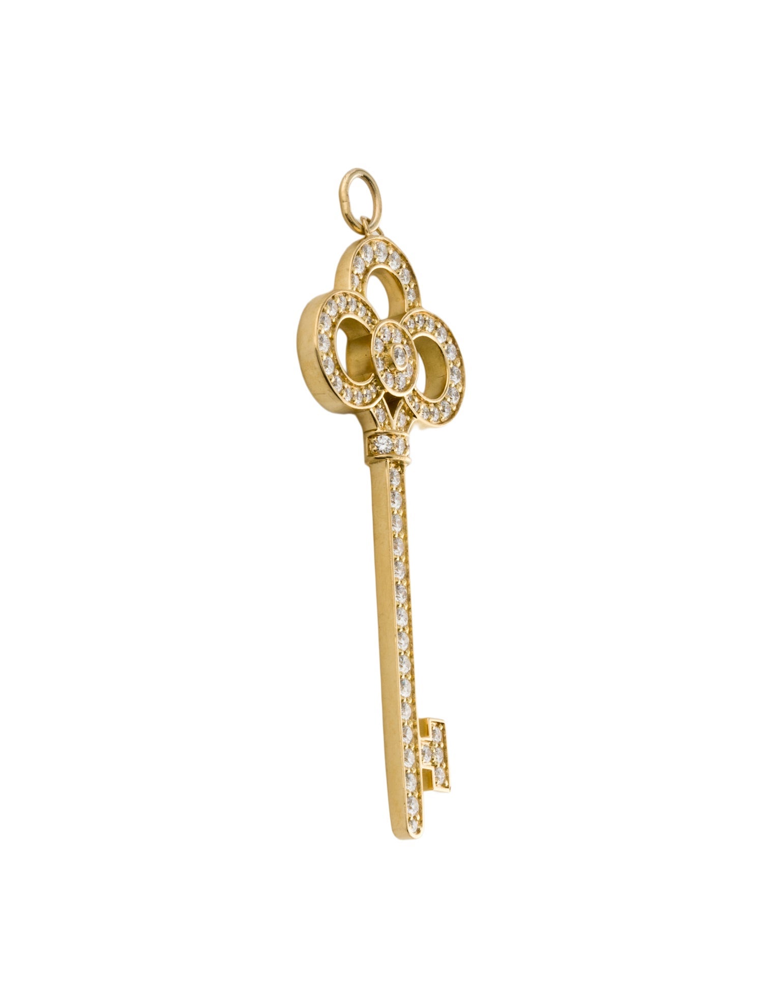 Tiffany & Co. 18K Diamond Crown Key Pendant