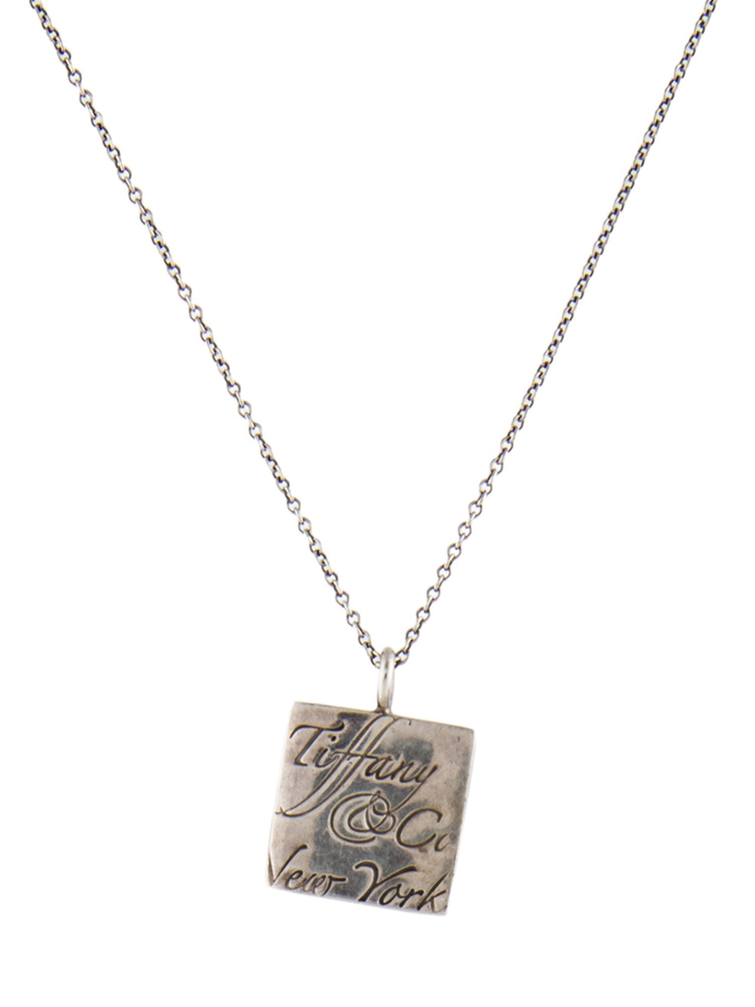 Tiffany & Co. Notes Square Charm Pendant Necklace