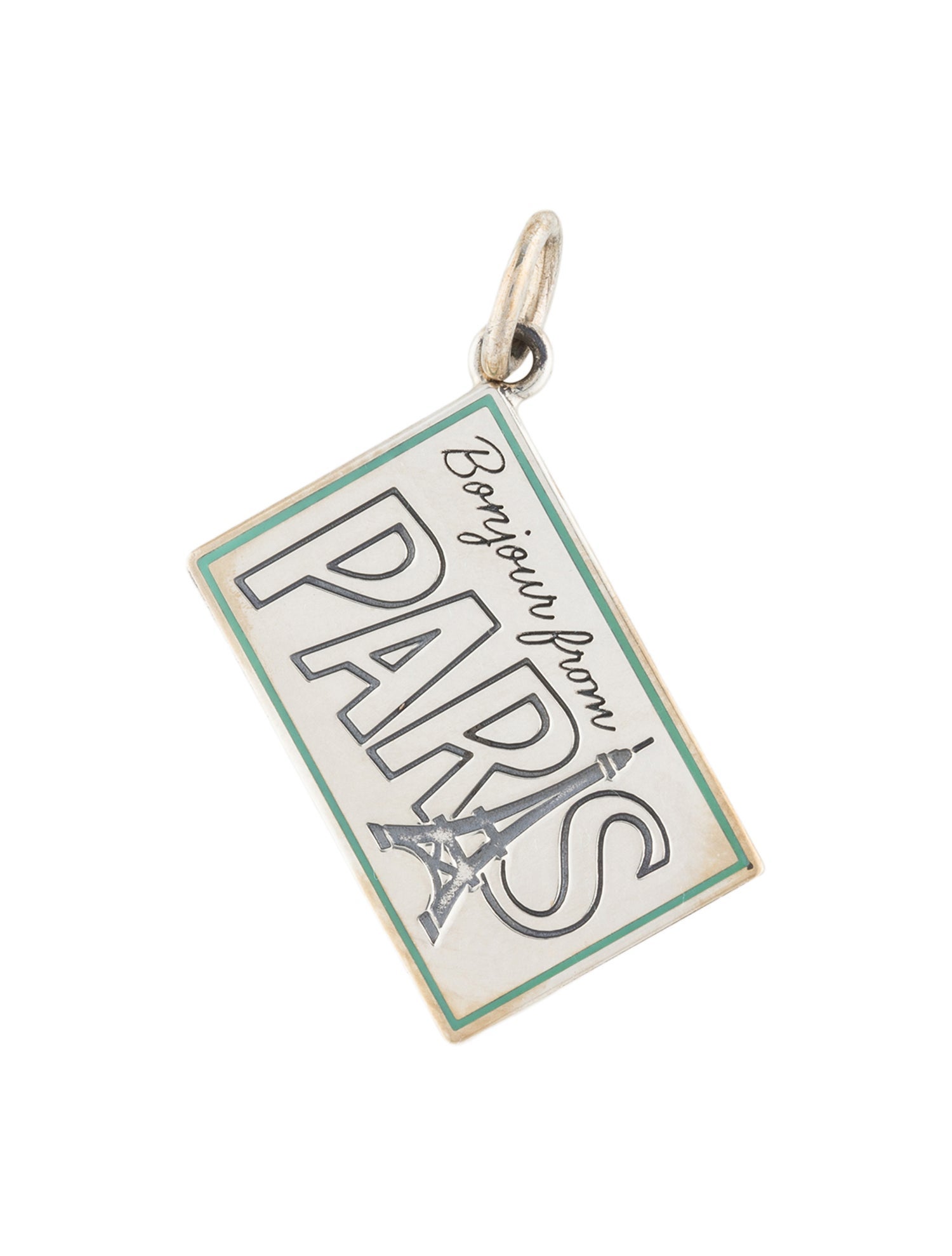 Tiffany & Co. Enamel 'Paris' Postcard Charm