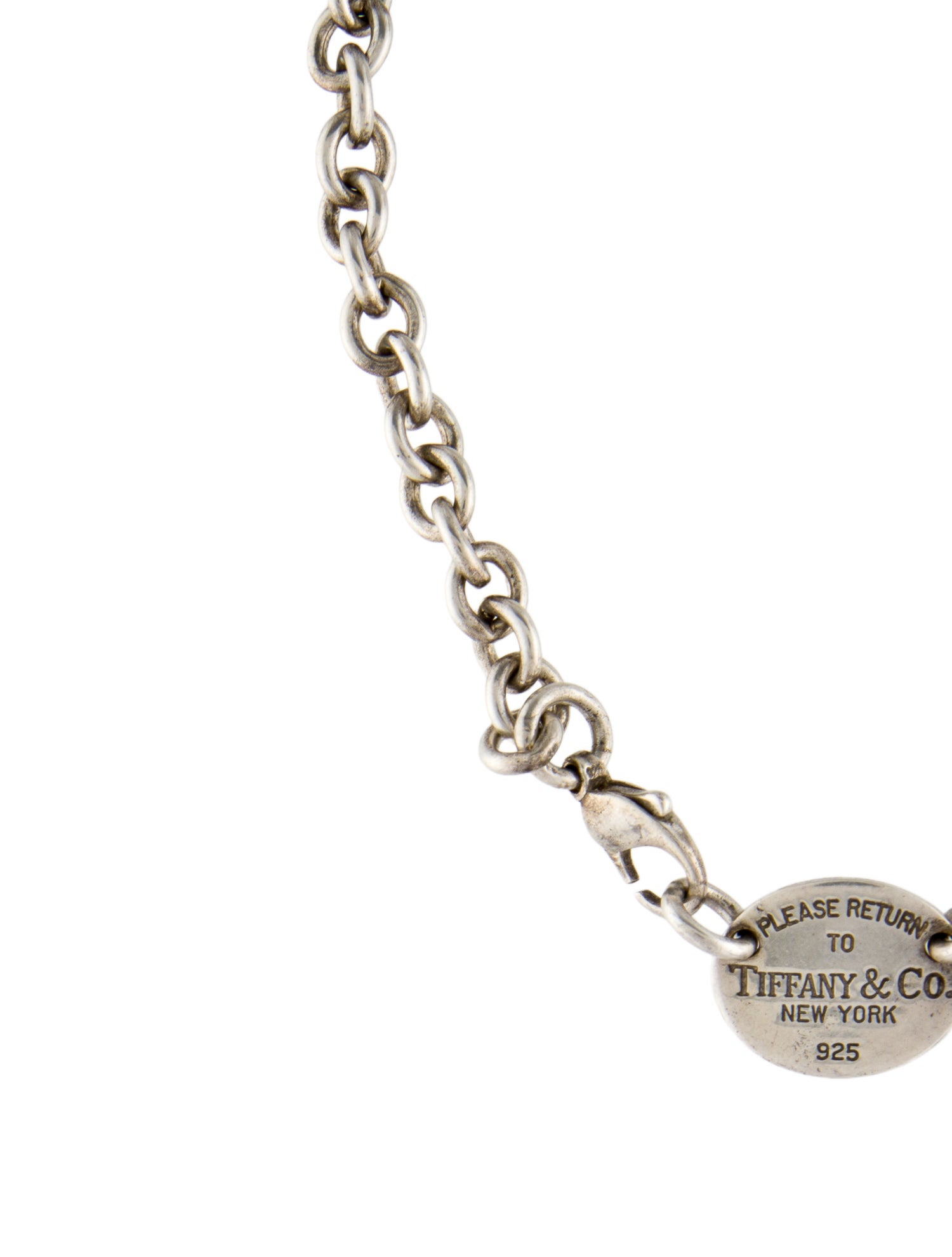 Tiffany & Co. Oval Tag Chain Link Choker Necklace
