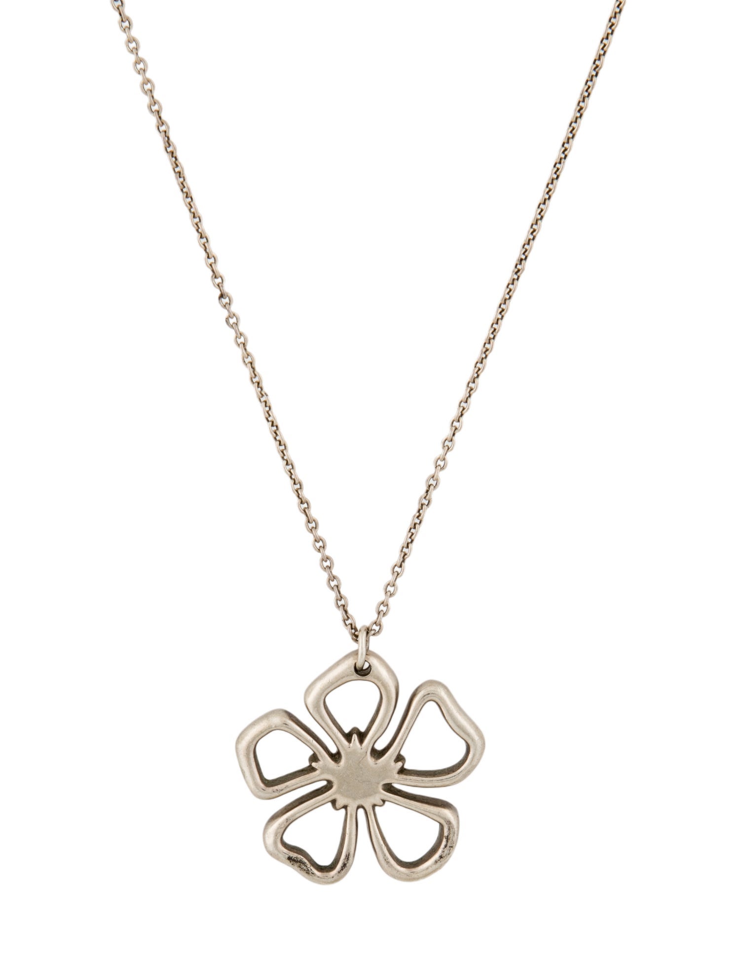 Tiffany & Co. Stencil Flower Pendant Necklace