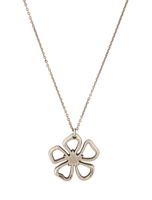 Tiffany & Co. Stencil Flower Pendant Necklace