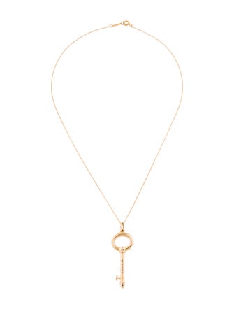 Tiffany & Co. 18K Oval Key Pendant Necklace