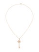 Tiffany & Co. 18K Diamond Fleur de Lis Key Pendant Necklace