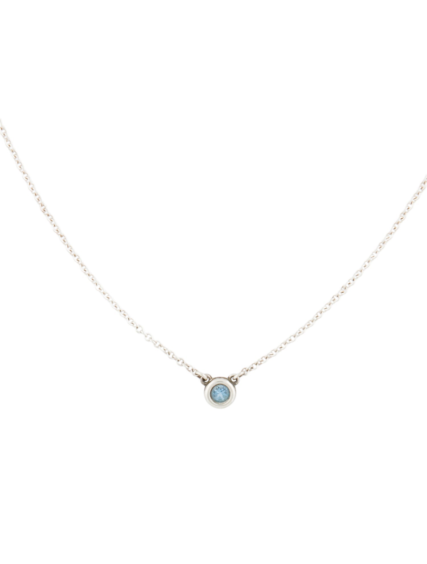 Tiffany & Co. Aquamarine Color by the Yard Pendant Necklace