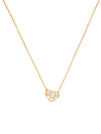 Tiffany & Co. 18K Diamond Heart Pendant Necklace