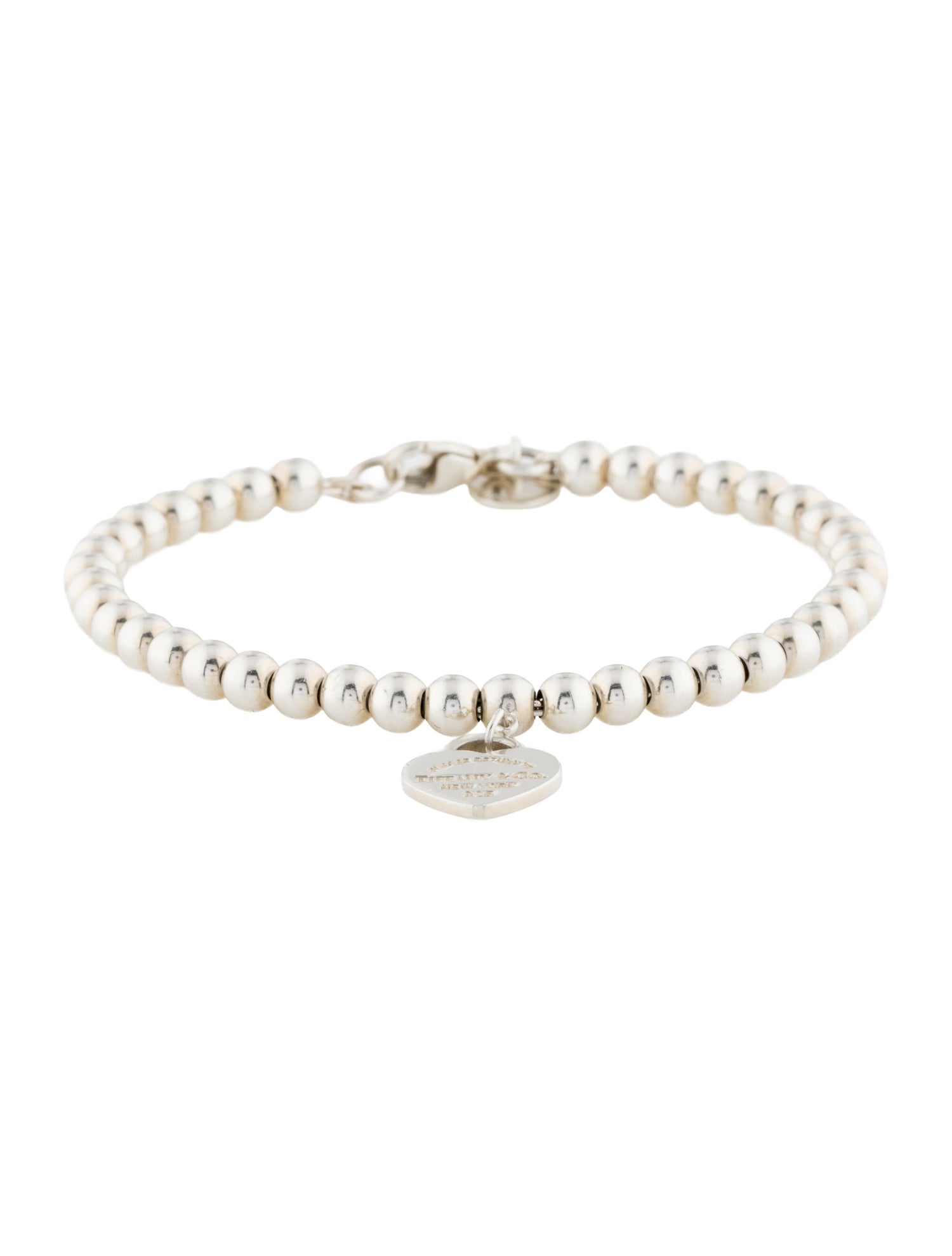 Tiffany & Co. Enamel Heart Tag Bead Bracelet