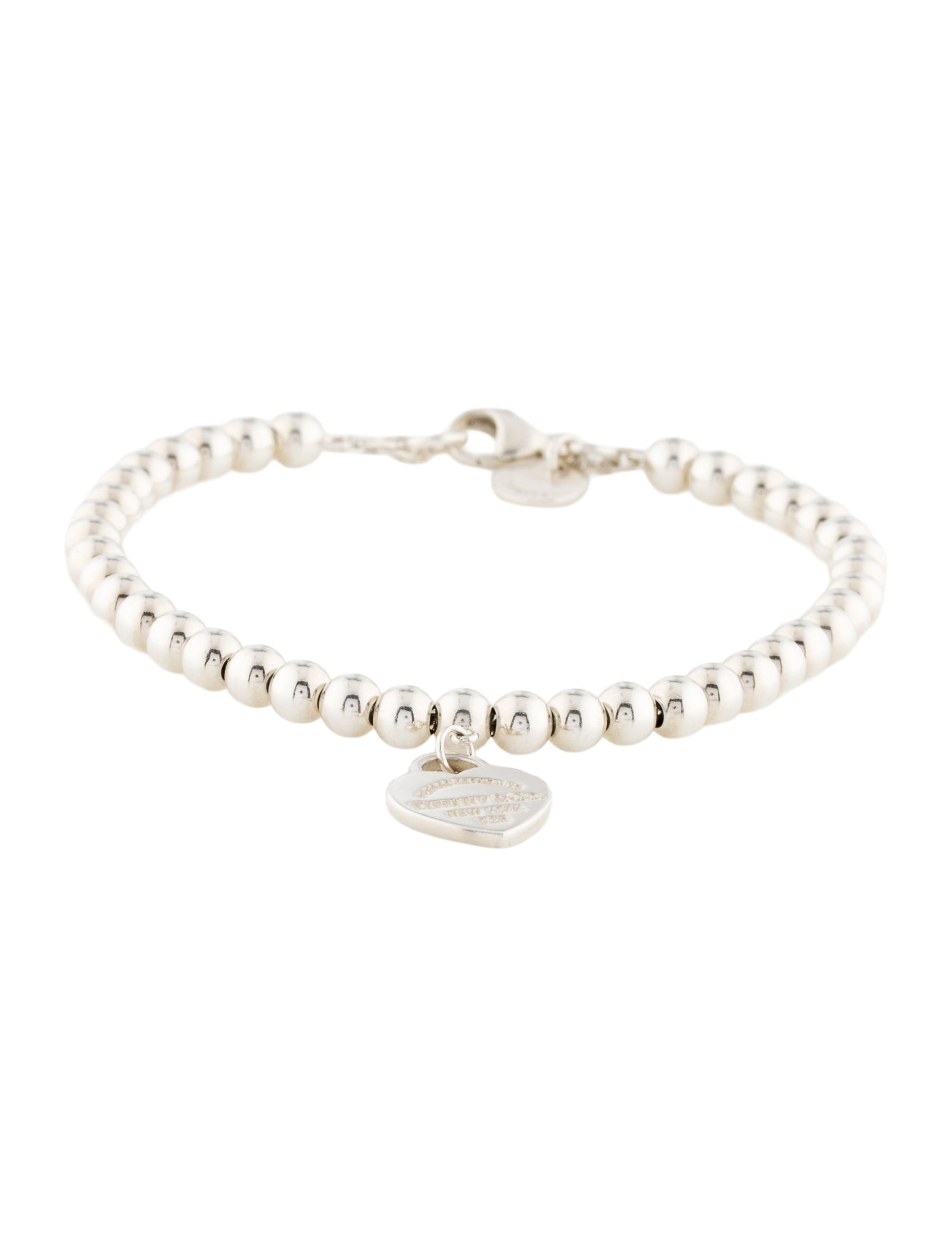 Tiffany & Co. Enamel Heart Tag Bead Bracelet