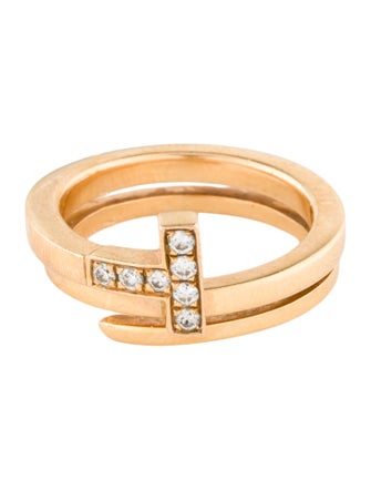 Tiffany & Co. 18K Diamond T Square Wrap Ring