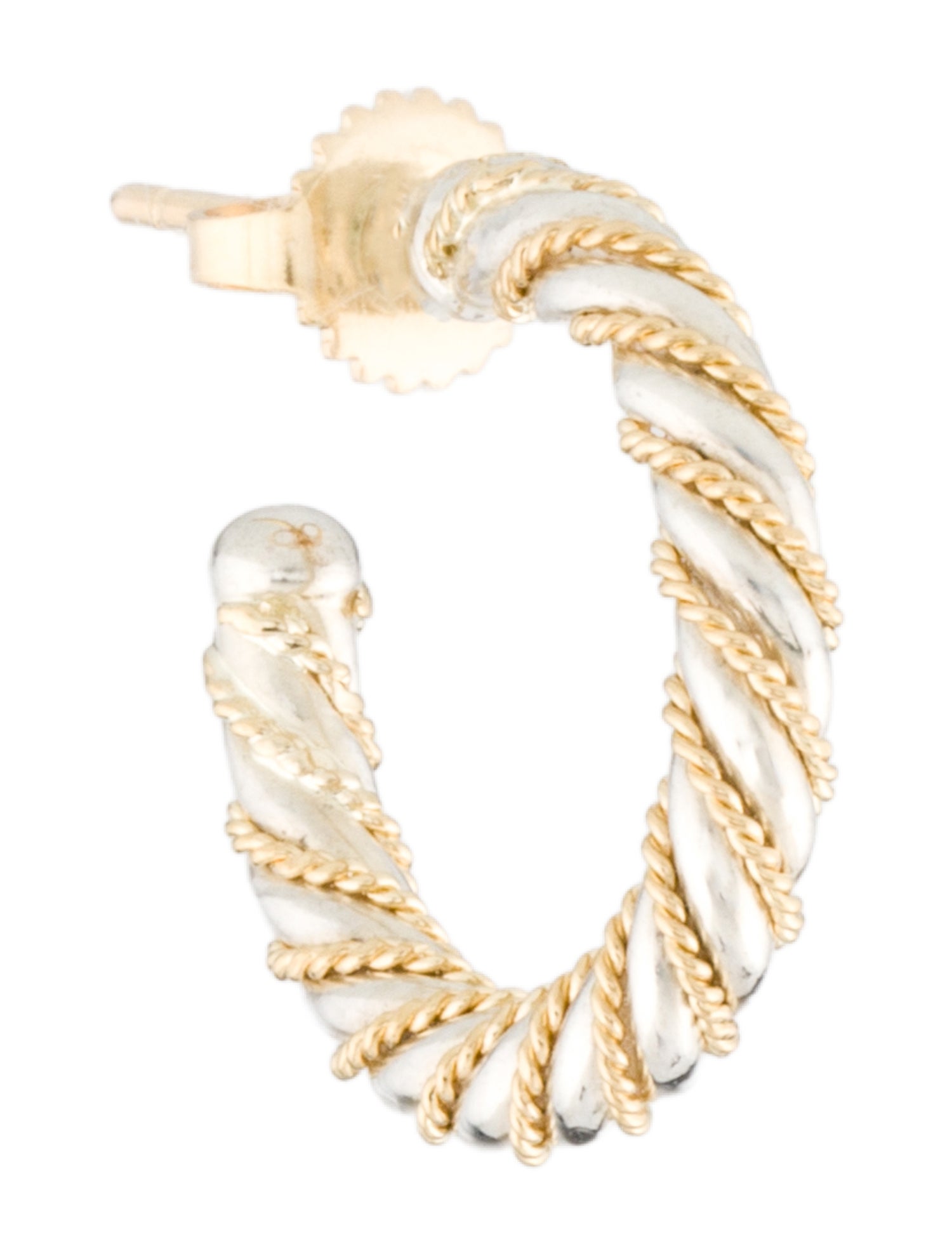 Tiffany & Co. Two-Tone Single Twisted Hoop Earring