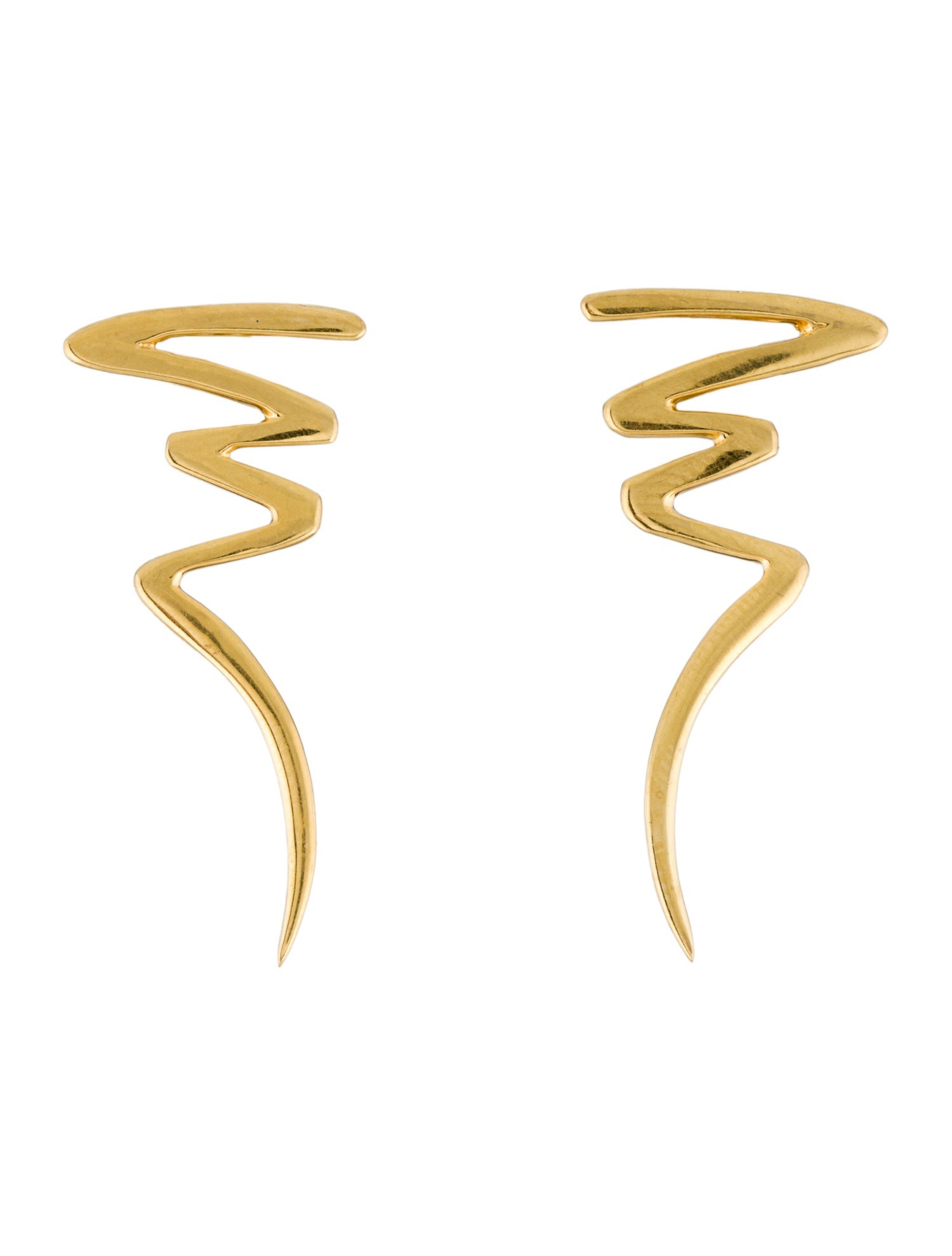 Tiffany & Co. Vintage 18K Zig Zag Scribble Earrings