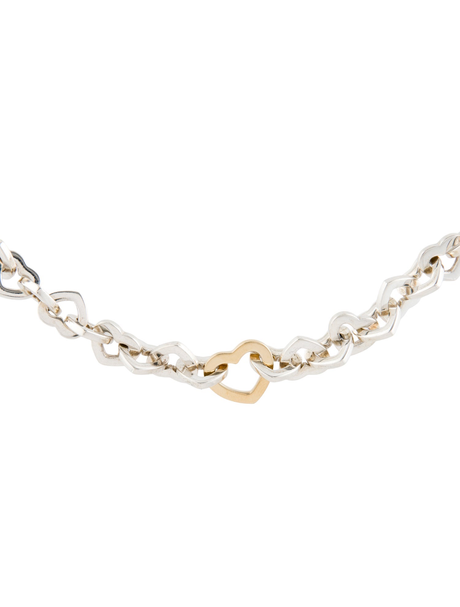 Tiffany & Co. Vintage Two-Tone Heart Link Necklace