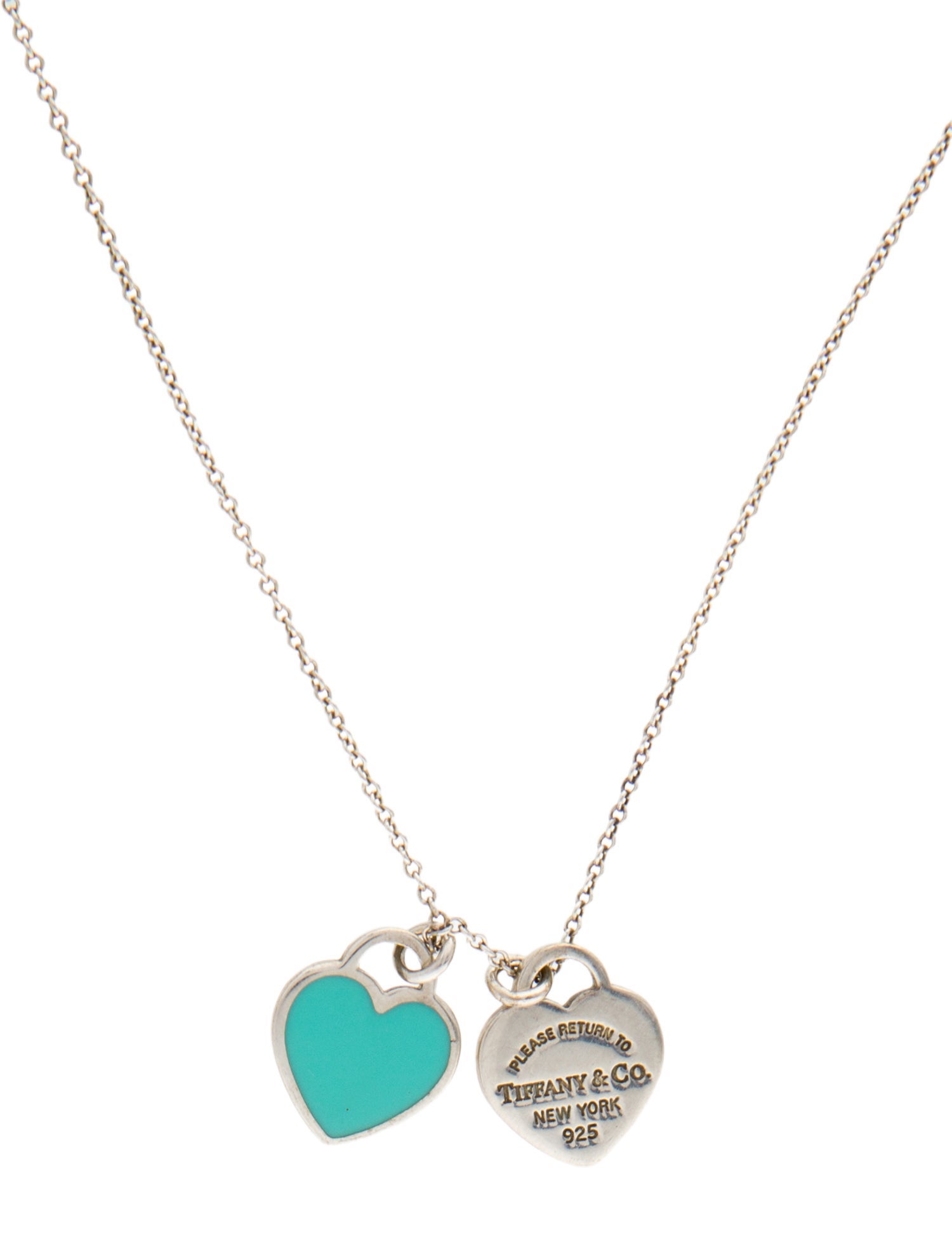 Tiffany & Co. Mini Double Heart Tag Pendant Necklace