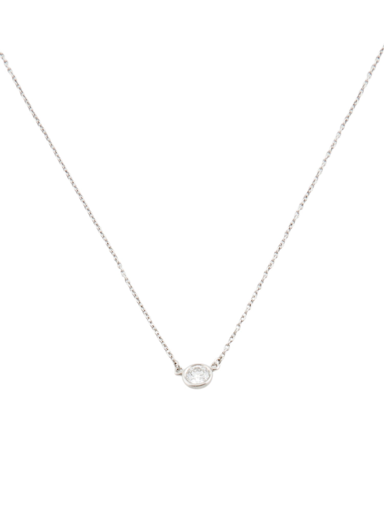 Tiffany & Co. Platinum Diamonds By the Yard Single Pendant Necklace