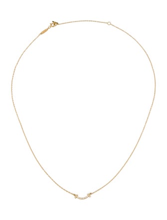 Tiffany & Co. 18K Diamond Mini Smile Pendant Necklace