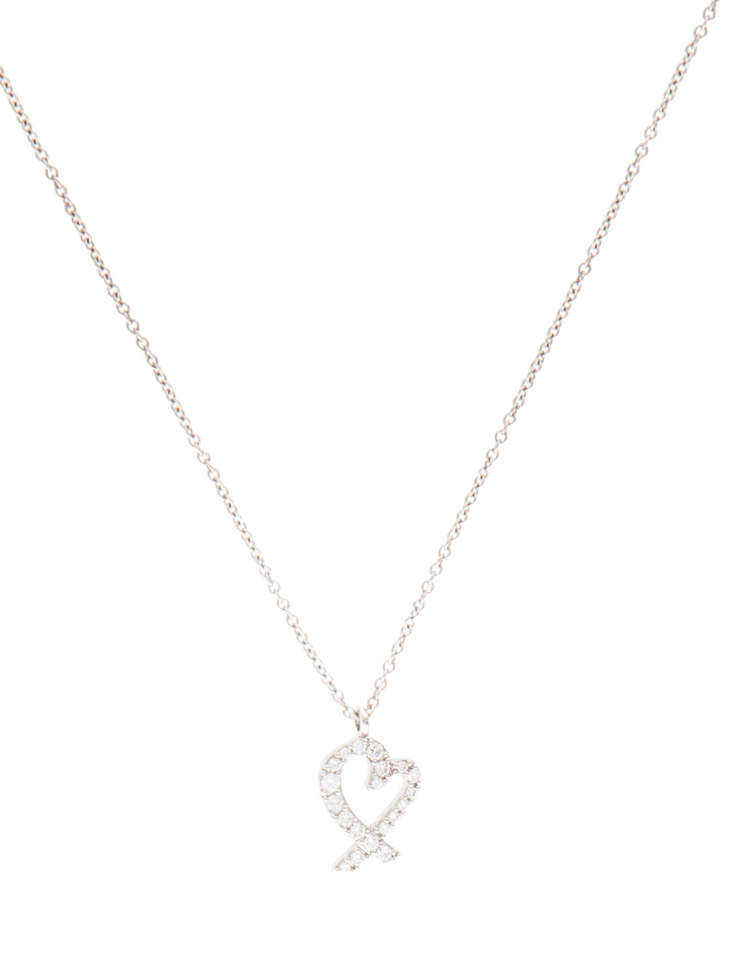 Tiffany & Co. 18K Diamond Loving Heart Pendant Necklace