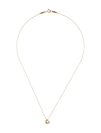 Tiffany & Co. 18K Mini Open Heart Pendant Necklace