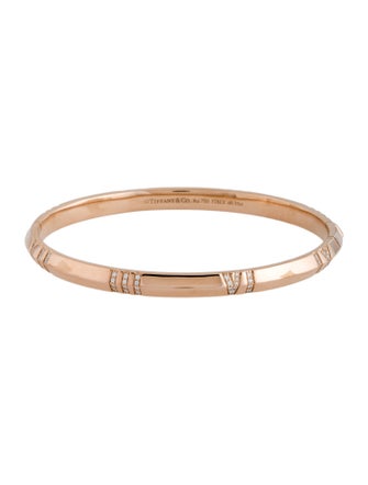 Tiffany & Co. 18K Atlas Diamond Hinged Bangle Bracelet