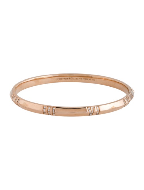 Tiffany & Co. 18K Atlas Diamond Hinged Bangle Bracelet
