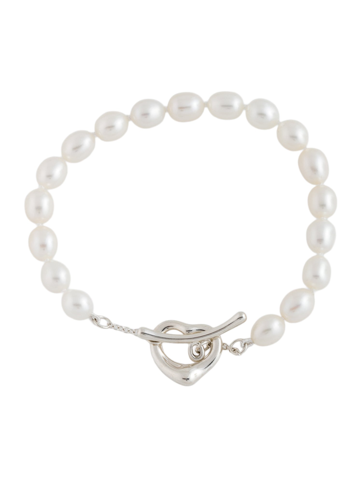 Tiffany & Co. Pearl Open Heart Bracelet