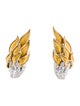 Tiffany & Co. 18K 1.72ctw Diamond & Enamel Flame Clip-On Earrings