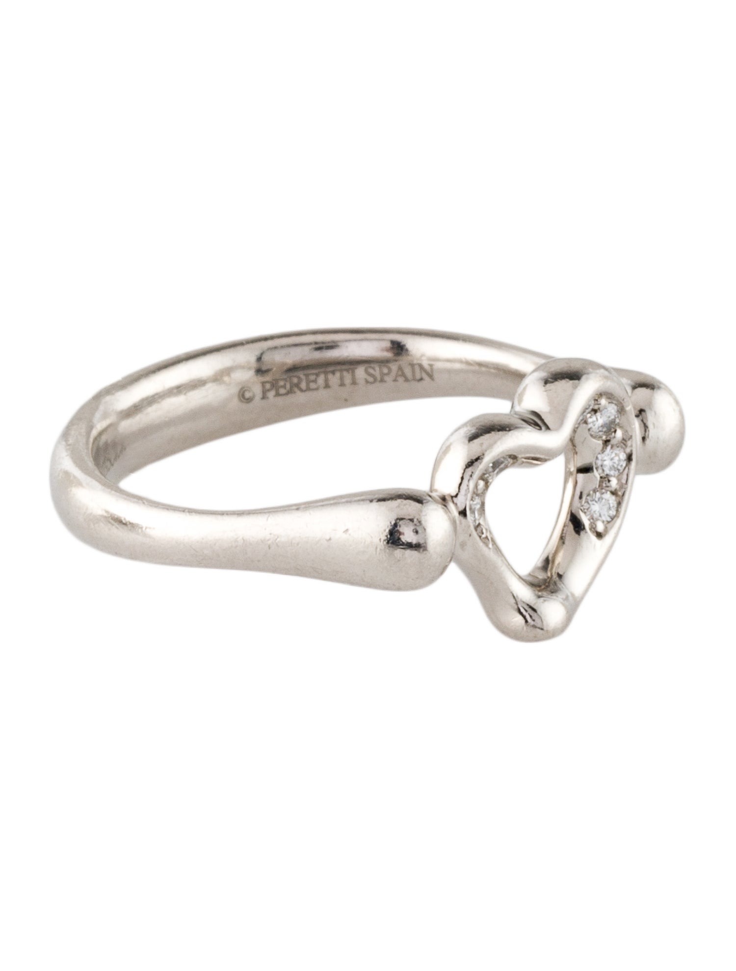 Tiffany & Co. Platinum Diamond Open Heart Cocktail Ring