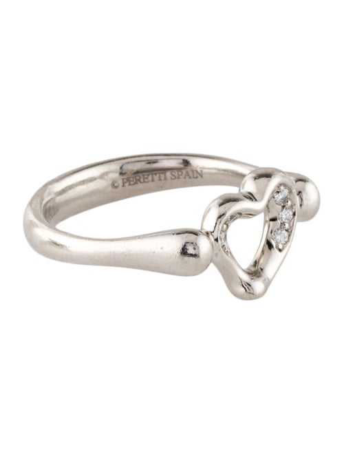 Tiffany & Co. Platinum Diamond Open Heart Cocktail Ring