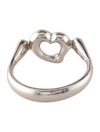 Tiffany & Co. Platinum Diamond Open Heart Cocktail Ring
