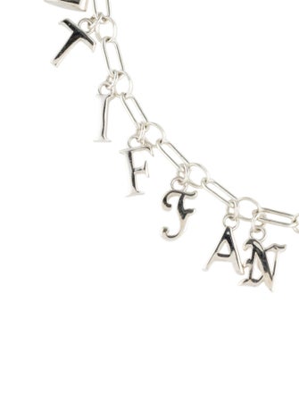 Tiffany & Co. Enamel Love Notes Logo Charm Bracelet