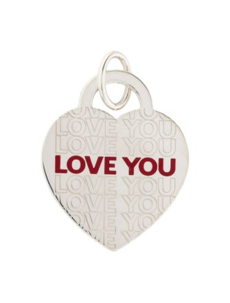 Tiffany & Co. Enamel 'Love You' Heart Tag Pendant