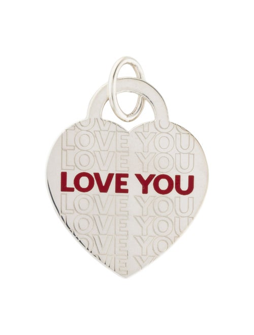 Tiffany & Co. Enamel 'Love You' Heart Tag Pendant