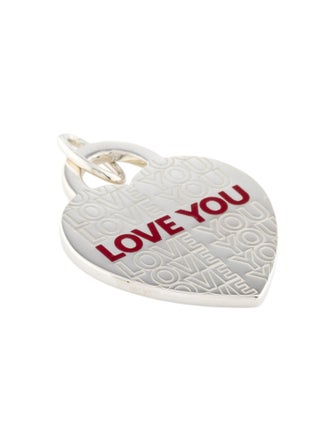 Tiffany & Co. Enamel 'Love You' Heart Tag Pendant